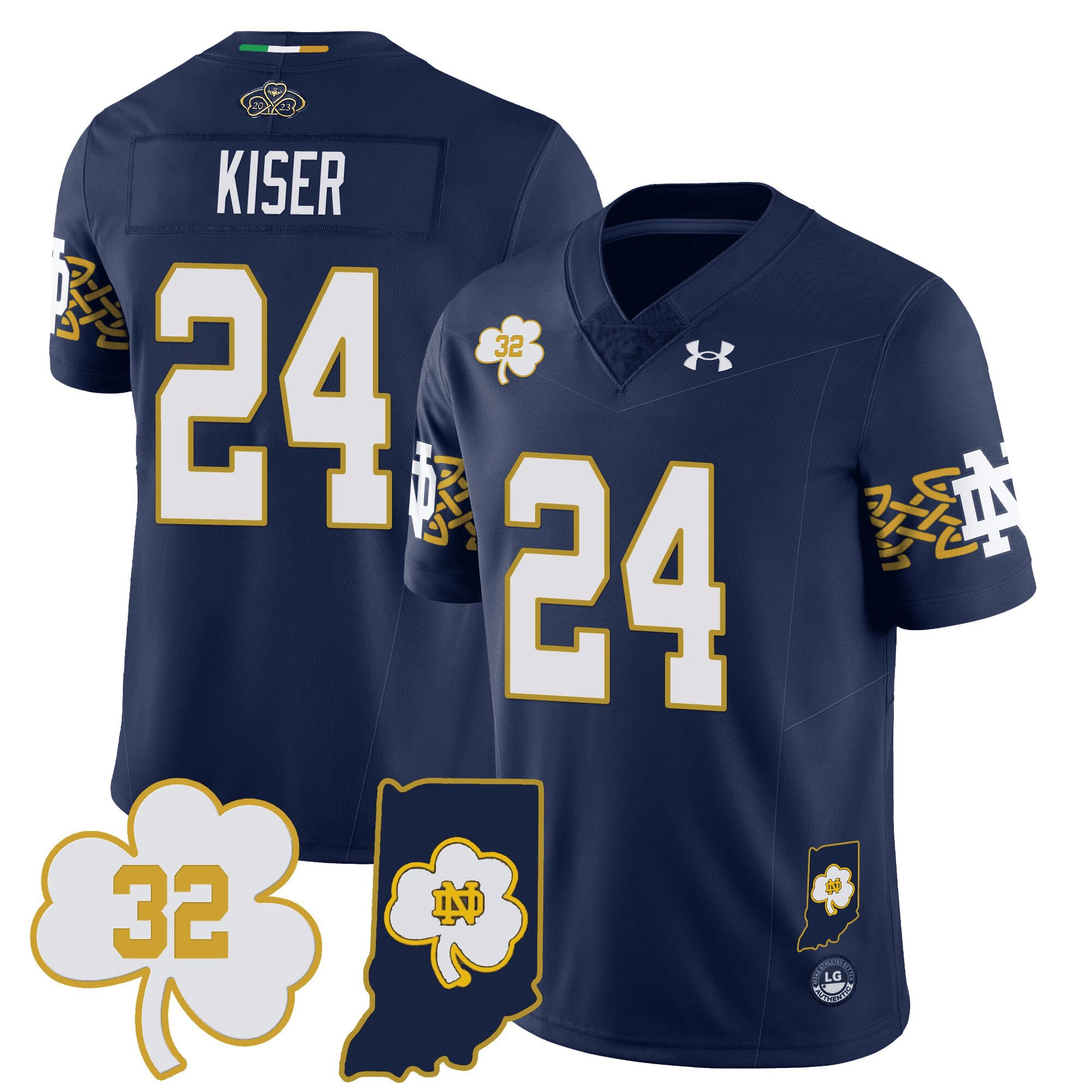 Men Notre Dame Fighting Irish #24 Kiser Drak Blue 2024 Vapor Limited NCAA Jersey style 1->indianapolis colts->NFL Jersey